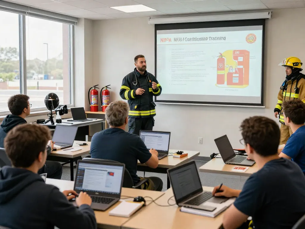 NFPA Certification Training class with engaged participants and expert instructor.